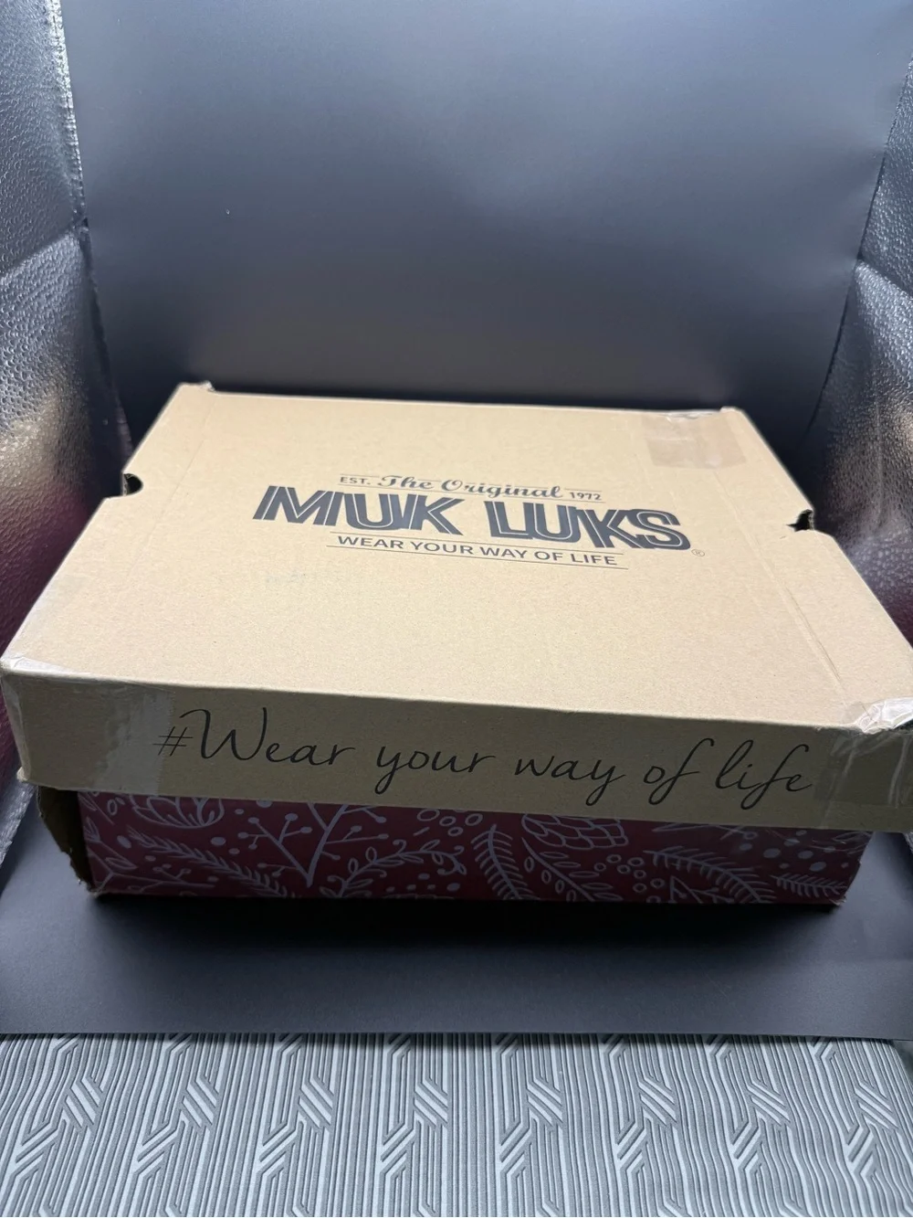 Muk Luks - Black Lug Heel Penny Loafers with Red Plaid Lining